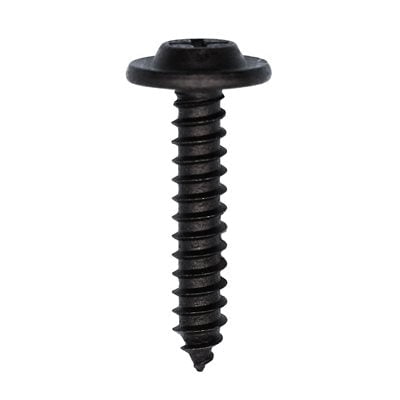 Auveco # 12954 Phillips Flat Washer Head Tapping Screw #10 X 1" Black. Qty 50.