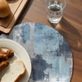 thumbnail image 3 of Navy Blue Grey Round 13 Inch Placemats Set of 4, Modern Oil Painted Abstract Art Aesthetics HeatResistant Non Slip Place Mats for Dining Table, Wipeable Braided Kitchen Table Mats for Housewarming, 3 of 9