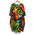 thumbnail image 2 of CLOOCL Shift Dress Rooster Parrot Pattern 3D Printed Female Clothes Fashion Long Sleeve Dress Oversized, 2 of 4