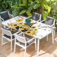 thumbnail image 2 of Gnomes Sunflower Table Cloths for 4 Foot Rectangle Tables, Bees Branches Floral Farmhouse Patio Waterproof Elastic Fitted Tablecloths, Washable Rectangular Table Cover for Camping, 2 of 8