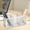 Silver, variant on WLAGOOD Silver 3-Slot Metal Mesh Desk Caddy,Non-Slip Base Anti-Scratch Edge Organizer for Office Stationery,Makeup and Small Art Supply Storage