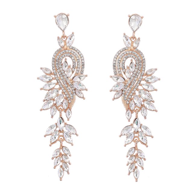 Pendientes de diseño de moda de aleación de diamantes con hojas geométricas de diamantes de colores pendientes femeninos