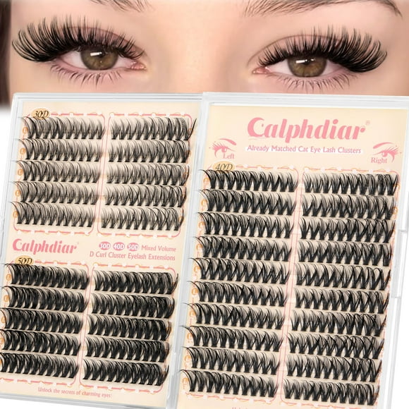 Eyelash Clusters Calphdiar Cat Eye 30D+40D+50D 400 unidades 8-18 mm