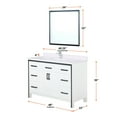 thumbnail image 3 of 48 In. W X 22 D Bath Vanity In White, Quartz Top, Included Faucet, 34 Mirror - And Stain- White Top D, For Long-term Durability Appeal, 3 of 7