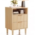 thumbnail image 2 of Ktaxon Nightstand with Charging Station, End Table Wooden Bedside Table Large Capacity Easy to Assemble, Wood, 2 of 11