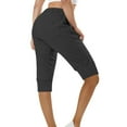 thumbnail image 6 of Lmnyox Women's Soft Capris Elastic High Waist Drawstring Capri Pants with Pocket Summer Casual Running Pants, 6 of 7