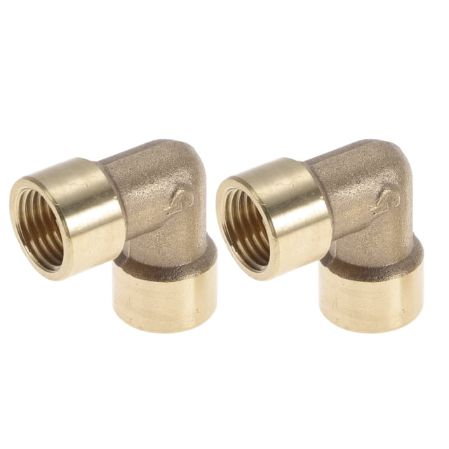 Accesorios de tubería de latón Unique Bargains 1/4" hembra codo doble hembra 1.06" 2 piezas
