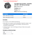 thumbnail image 2 of Front Wheel Hub Assembly - Compatible with 2005 - 2007 Mercury Montego 2006, 2 of 2