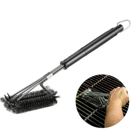 BBQ Grill Cleaning Brush With Handle, Stainless Steel Durable Wire Bristles Brushes Non-stick Cooking Barbecue Tools