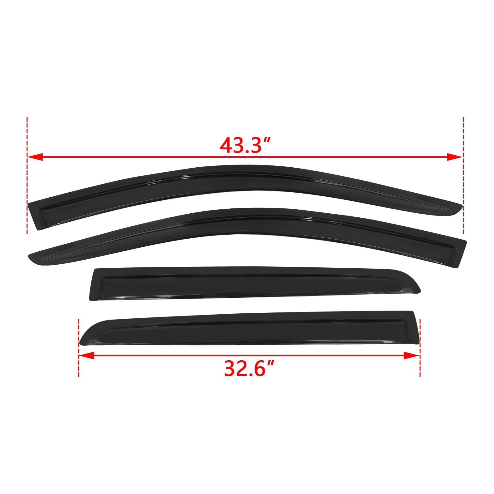 Ikon Motorsports Window Visors Compatible with 2009-2020 Dodge Journey Acrylic Side Vent Windshield Deflectors Outside Mount Rain Sun Guard 4PCS Set
