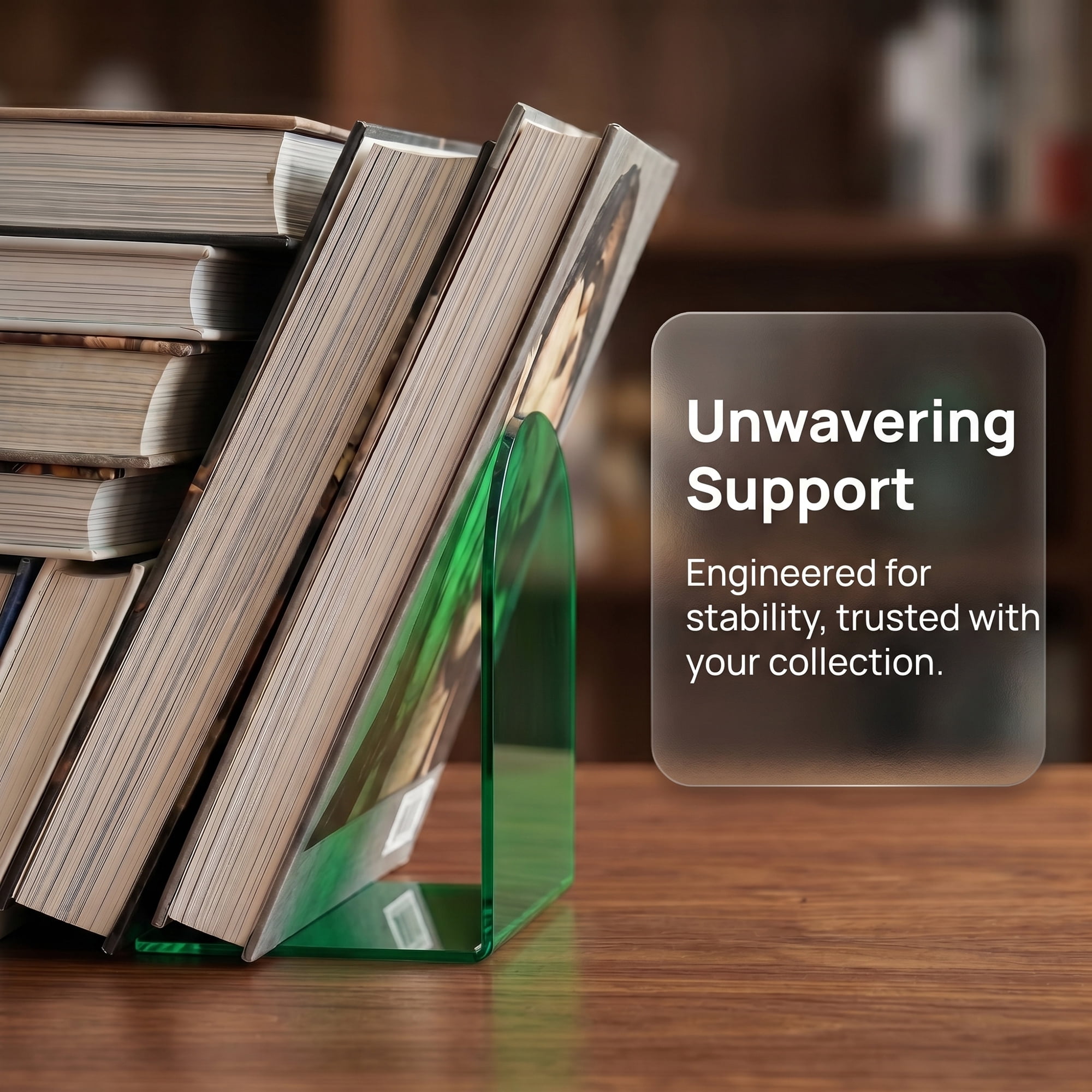 Unique Bargains 2Pcs Clear Acrylic Modern Non-Skid Bookends Song Bailv 4.7*3.9*6.1inch
