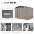 thumbnail image 5 of JOIVI 8'x6' Outdoor Storage Shed, Galvanized Metal Tool Storage Shed, Weather Resistant Garden Shed W/Lock for Backyard Patio Lawn, Brown, 5 of 11