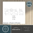 thumbnail image 6 of Marshall 3 Light LED Compatible Black Transitional Bathroom Vanity Wall Fixture Clear Glass, 6 of 12