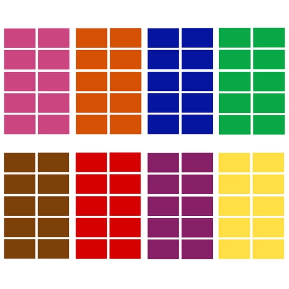 Royal Green Color Coding Labels 2x1.2 inch Rectangular Stickers in 8 Assorted Colors ( 50mm x 31mm) - 320 Pack