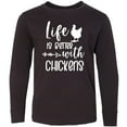 thumbnail image 3 of Inktastic Life is Better with Chickens Long Sleeve Youth T-Shirt, 3 of 5