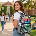 thumbnail image 3 of ZIATUBLES Clear Backpack Heavy Duty 17 Inch, Black Cat Paw Print Print Fabric & PVC Transparent Bookbag With Front & Side Pockets, Sturdy See Through Backpack for School Security, 3 of 7