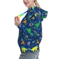 thumbnail image 2 of Fotbe Dinosaur In Space Pattern Womens Long Sleeve Hoodie, Pullover Hooded Sweatshirt, Kangaroo Pocket Hoodie with Eye-catching Drawstrings-XX-Large, 2 of 7