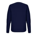 thumbnail image 4 of WREESH Fashion Pullover Women's Solid Color Long Sleeved Knitted Sweater Round Neck Top Sweater Navy, 4 of 7