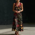 thumbnail image 6 of STETMN Boho Maxi Dress for Women Deep V Neck Tank Dress Floral Print Long A-line Vacation Dresses, 6 of 8
