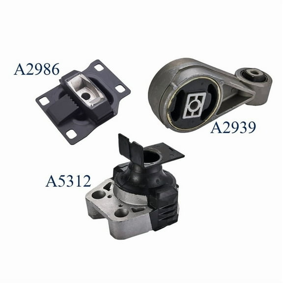 Set of 3 Engine Motor Mounts Compatible with 2005 2006 2007 Ford Focus 2.0L L4 Replacement for A5312 A2939 A2986