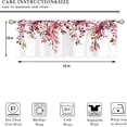 thumbnail image 4 of Burgundy Eucalyptus Leaves Valances Kitchen Curtains Rustic Watercolor Red Flower Floral Window Drapes Plant Botanical Bedroom Bathroom Living Room Treatment Tier Fabric 1 Panel 52Wx18H Inch, 4 of 6