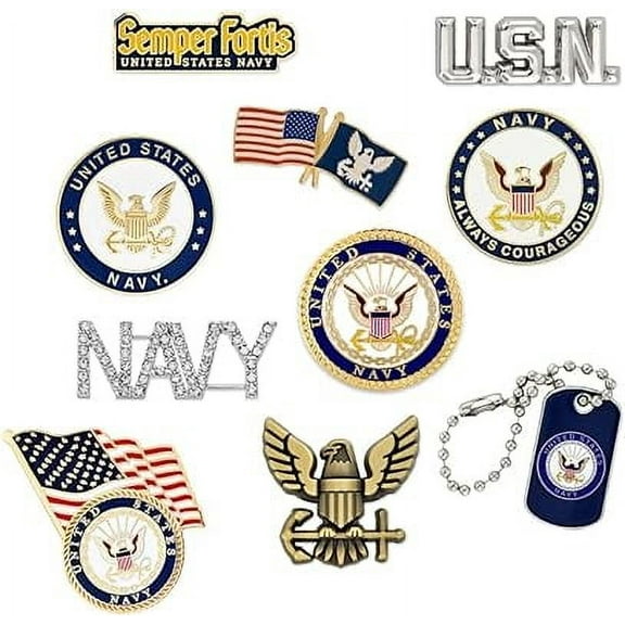 Pinmart's Officially Licensed U.S.N. Navy Enamel Lapel Pin Set