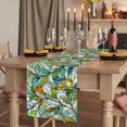 thumbnail image 2 of Green Leaves Table Runner Stained Glass Chic Botanical Branches Tablerunners 13 x 70 Inch, Table Decorations Tabletop Scarf for Summer Gathering Holiday Farmhouse Kitchen Dining Decor, 2 of 8