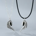 thumbnail image 3 of SmartBy 1 Pair Matching Necklace Magnetic Angel Wing Creative All Match Couple Pendants for Gift, 3 of 8