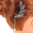 thumbnail image 3 of Horquilla con borla en forma de U, elegante pinza para el pelo con perlas y diamantes de imitación, para hacer moños, 3 of 6