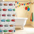 thumbnail image 3 of Erosebridal Sports Car Shower Curtain 72Wx72L, Stars Bathroom Curtain, White Stars, 3 of 5