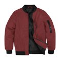 thumbnail image 2 of Boys Casual Lightweight Bomber Jackets Zipper Up Windproof Coat for Fall Winter Spring Outdoor Wearing (Wine), 2 of 9
