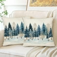 thumbnail image 5 of Christmas Winter Pillow Covers 18x18 Inch Set of 2 Red and Black Xmas Trees Decorative Throw Pillow Cover Watercolor Nature Forest Decoration Holiday Farmhouse Pillow Case for Home Sofa Decor White, 5 of 6