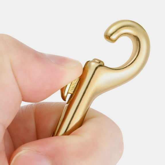 HINTRMENT Snap Base Hook Double Ended Snap Hook Brass 1Pcs For Bags Key Holders