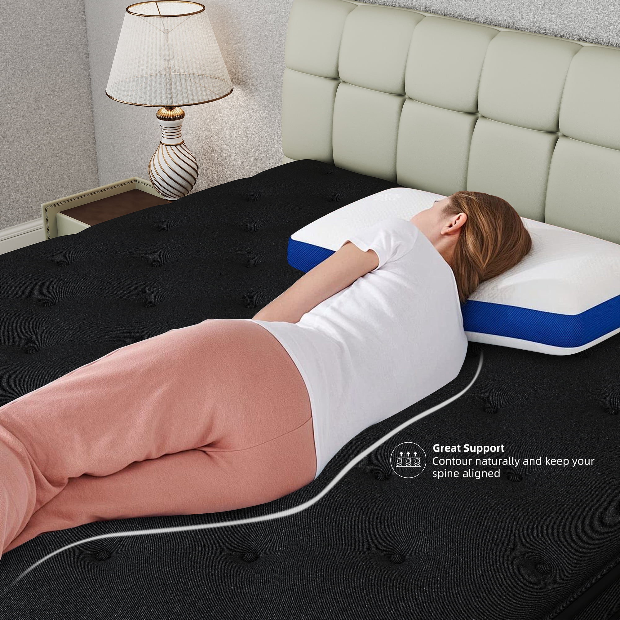 Yilicy Twin Mattress 8 inch Memory Foam and Spring Hybrid Mattress in a Box Pressure Relief, Breathable