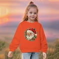 thumbnail image 4 of Odeerbi Toddler Girls Christmas Cotton Hoodies Fall Winter Pullover Hooded Sweatshirts Fall Winter Santa Claus Print Long Sleeve Sweater Top Toddler Clothes Orange, 4 of 5