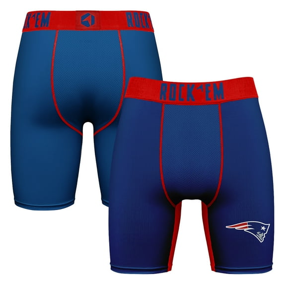 Men's Rock Em Socks Navy New England Patriots Primary Logo Boxer Briefs