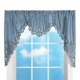 thumbnail image 1 of Collections Etc Elegant Cut Out And Embroidered Scroll Window Valance With Rod Pocket Top For Easy Hanging Blue 58"" X 36"", 1 of 3