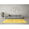 thumbnail image 3 of Ahgly Company Machine Washable Indoor Square Abstract Yellow Contemporary Area Rugs, 3' Square, 3 of 4