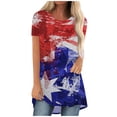 thumbnail image 2 of Lilgiuy Women Casual T-shirt Independence Day Printed Round Neck Blouse Short Sleeve Pullover Tops, 2 of 4