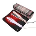 thumbnail image 4 of Hair Tools Storage with Heat Resistant Mat- Gray and White Checkered Pattern Printed Curling Iron Travel Bag/Flat Iron Case for Women, 4 of 8