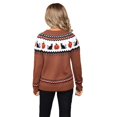 thumbnail image 5 of zaveiop Womens Halloween Clearance Sale Pumpkin and Black Cat Crewneck Pullover Sweater Long Sleeve Knit Basic Knit 2025 Fall Winter Sweater Tops (Coffee, S), 5 of 9