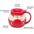 thumbnail image 2 of MicroPop Popcorn Popper, cristal, tapa 3 en 1, apto para lavavajillas, tamaño de bocadillo de 1,5 cuartos, color rojo, 2 of 3