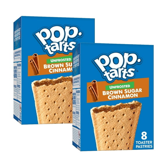 Pop Tarts Toaster Pastries, Unfrosted Brown Sugar Cinnamon 8 ct (Pack of 2)