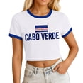 thumbnail image 2 of Women Tshirts Letter Print Short Sleeve Crewneck Cabo Verde Top Women Blouses White XL, 2 of 4