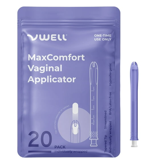 MaxComfort Tapered Vaginal Rectal Suppository Applicator Fits All Prescription Capsule, IVF Tablet, Pill, Gel, Cream 20-Counts