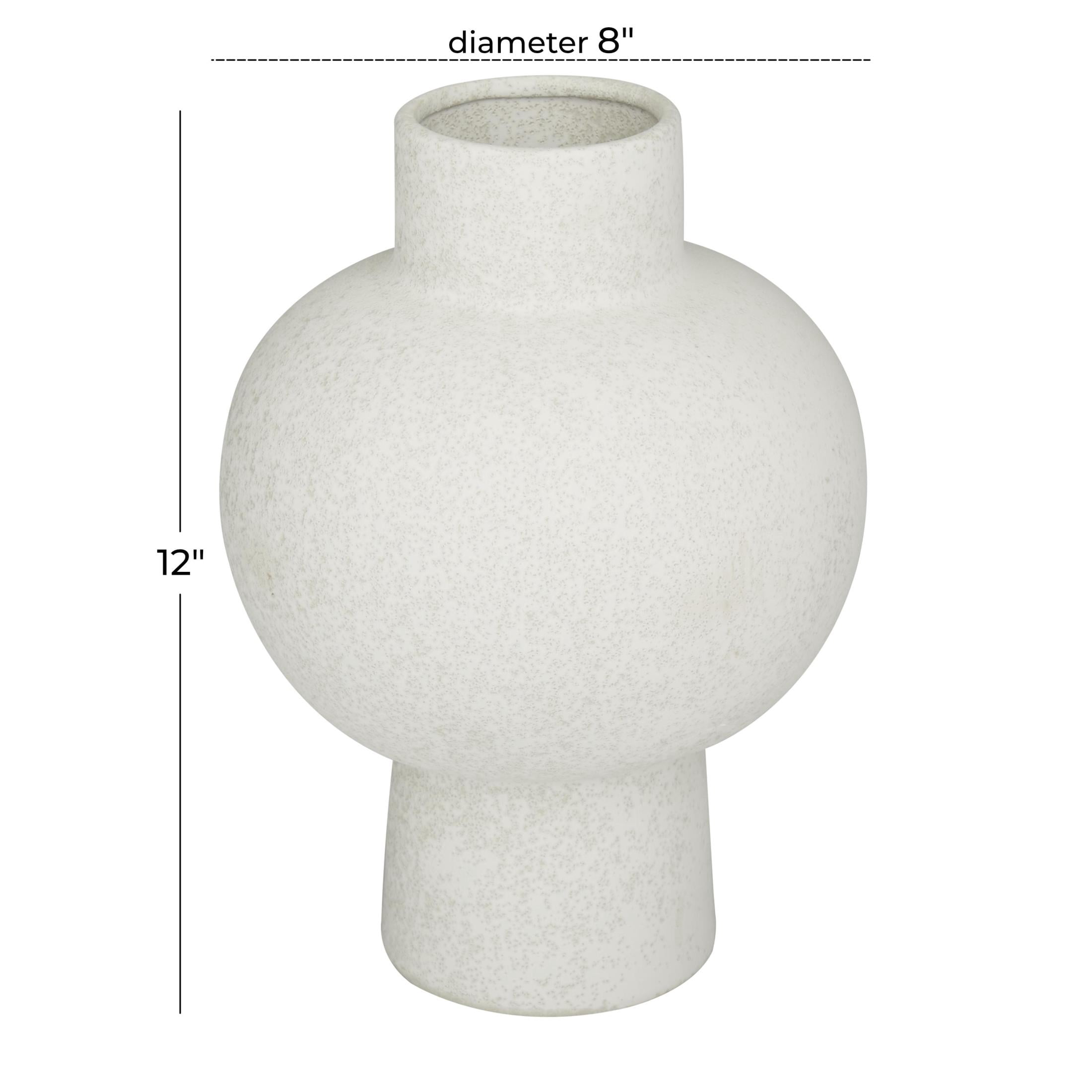 CosmoLiving by Cosmopolitan 12" Handmade White Ceramic Vase