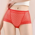 thumbnail image 4 of Zpanxa Womens Underwear, Period Underwear for Women, Panties for Women, Plus Size High Waist Lace Ultra-Thin Breathable Mesh Butt Lifting and Control Panties Red A XL, 4 of 4