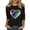 Black, variant on Women's Printed T-Shirt Casual Loose Fit Round Neck Three Quarter Sleeve Pullover Top for Spring Summer Vacation Party, Black M