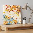 thumbnail image 4 of Ships Next Day Canvas Wall Art 10"x10", Thanksgiving Maple Wood Framed Canvas Print Painting, Orange Blue Pumpkins Fall Leaves Ready to Hang Small Picture Wall Decor for Home Kitchen Nursery Office, 4 of 9