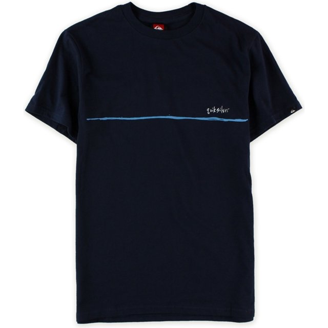 Quiksilver Single Stripe Logo14.00 Camiseta gráfica para hombre, azul, mediano